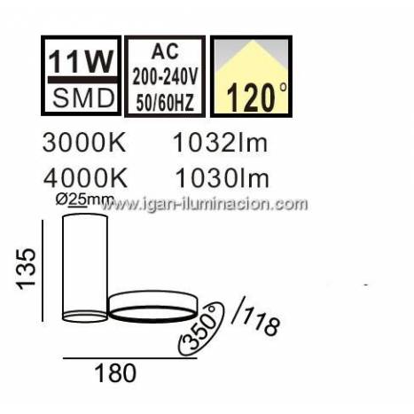 YLD LC1486W LED 11w surface light white