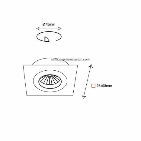 YLD NC1860SQBK recessed light black aluminium