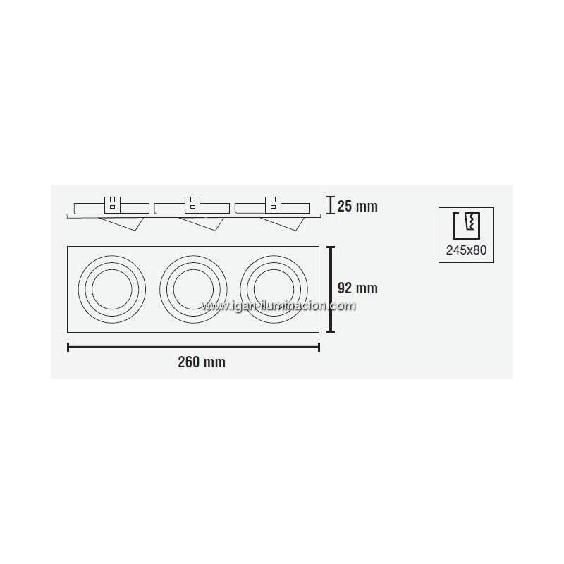 CRISTALRECORD Helium 3L GU10 recessed light black