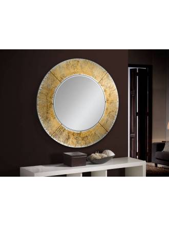 Espejo de pared circular Aurora pan de oro - Schuller
