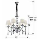 Lampara colgante Mercury II pantallas tela blanca Schuller