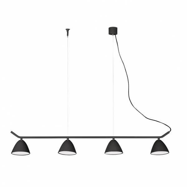 Lámpara colgante Flash LED 4 luces negra - Faro