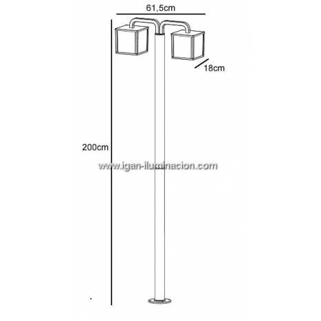 Farola Cubango 2L E27 LED 6w - Trio