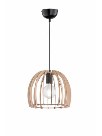 TRIO Wood pendant 1L E27 lamp 30cm