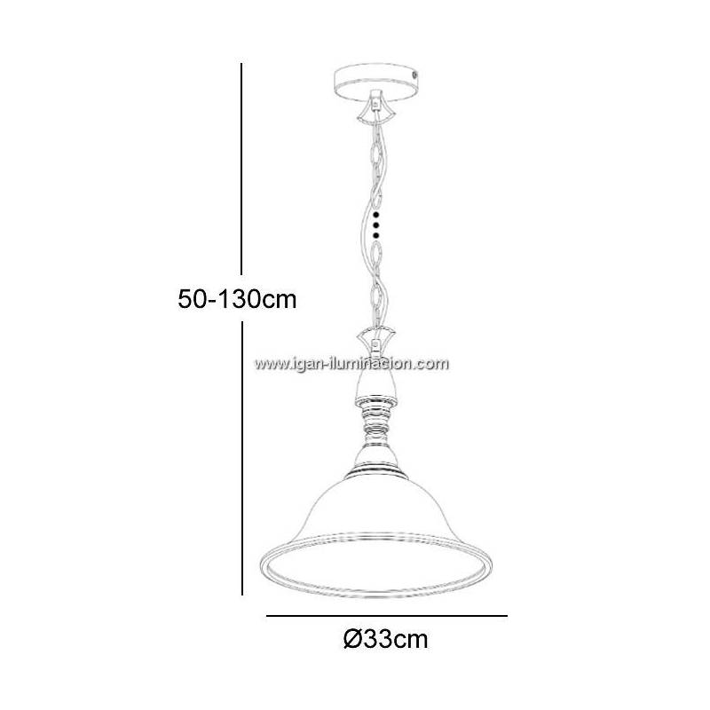 LAMPARA EXTERIOR COLGANTE/TECHO OXIDO 1 LUZ E27 60W