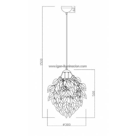 Lámpara colgante Leavy 38cm 1L E27 - Trio