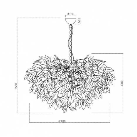 Lámpara colgante Leavy 70cm 1L E27 - Trio