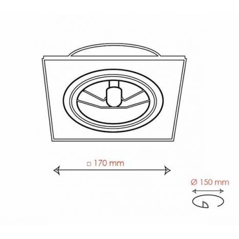 Foco empotrable Catli 1L AR111 aluminio - Bpm