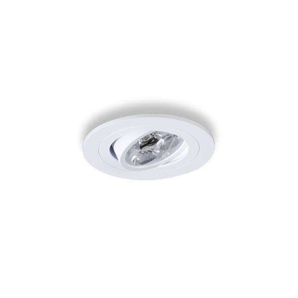Foco empotrable LED 6w circular aluminio blanco - Maslighting