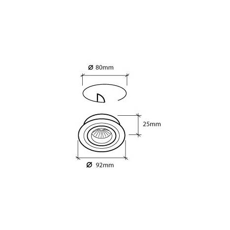 Round recessed light LED 6w Ø9cm white aluminium