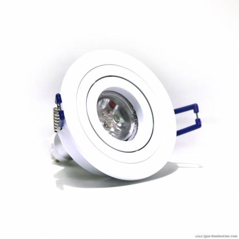 Round recessed light LED 6w Ø9cm white aluminium