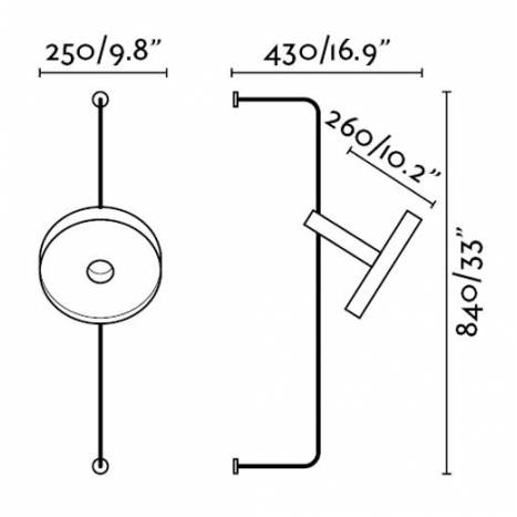 Aplique de pared Whizz oro + negro - Faro