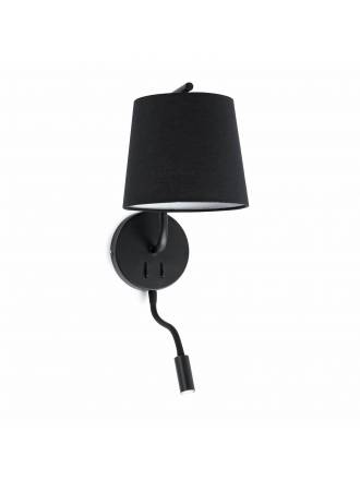 Aplique de pared Berni E27 + LED 3w negro - Faro