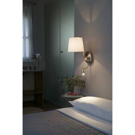 FARO Berni wall lamp E27 + LED 3w nickel