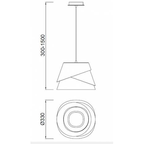 Lámpara colgante Alborán 1L E27 33cm - Mantra