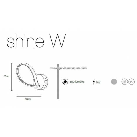 Aplique de pared Shine 6 LED 6w - Mimax
