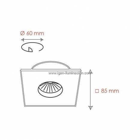 BPM 3006 IP65 square recessed light aluminium