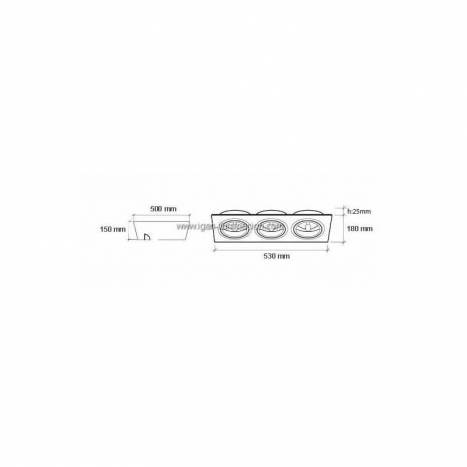 Foco empotrable 256 cardan 3 luces blanco