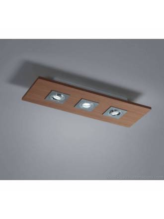 BRILLIANCE Solar ceiling lamp 3L LED GU10 wood colors