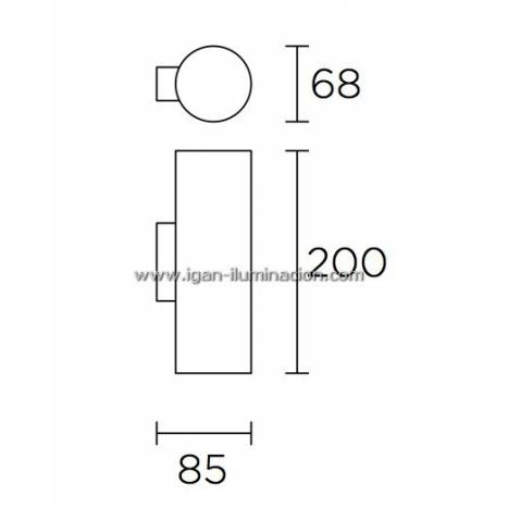 LEDS-C4 Pipe wall lamp LED 2x6w white