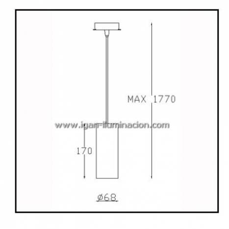 Lámpara colgante Pipe 1 luz blanco - Leds C4