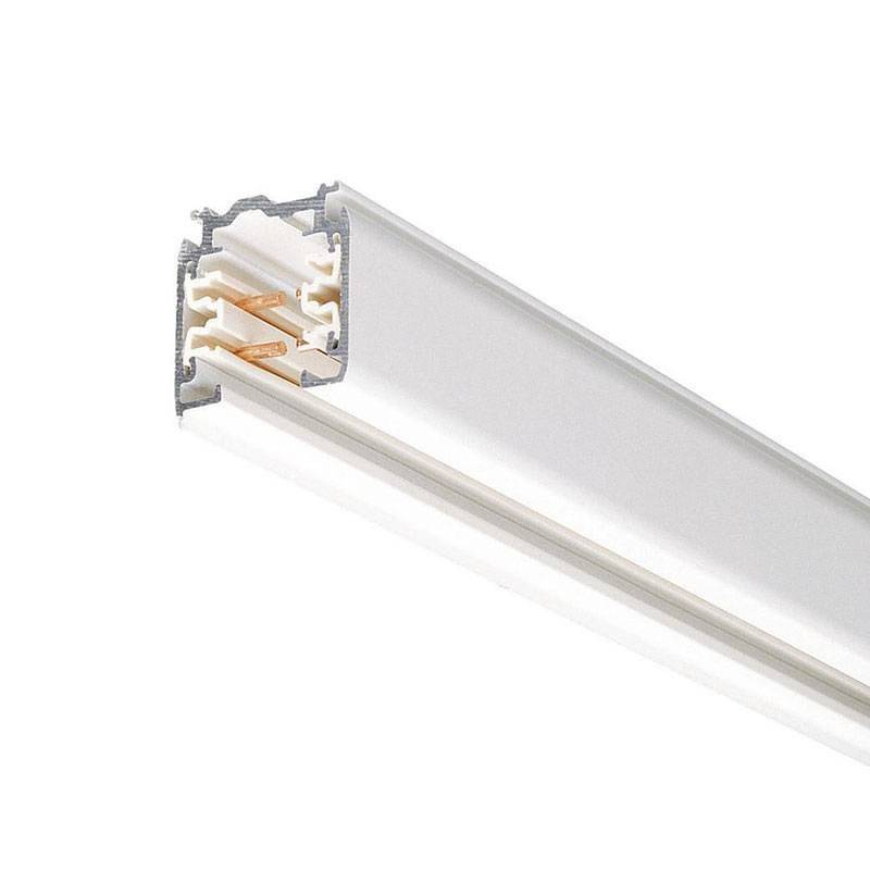 Track rail with connector + end cap white