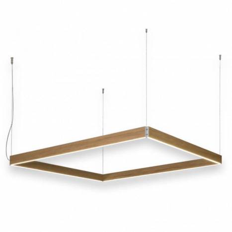 OLE by FM Manolo square pendant lamp LED wood