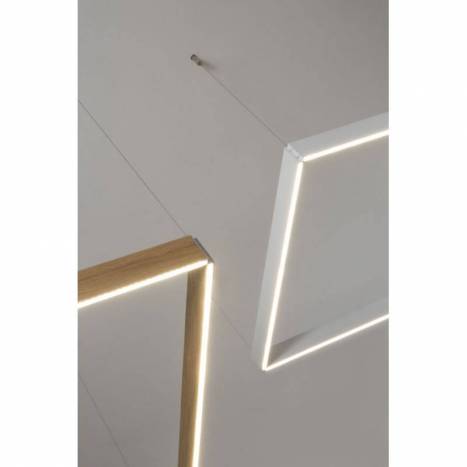 OLE by FM Manolo square pendant lamp LED wood