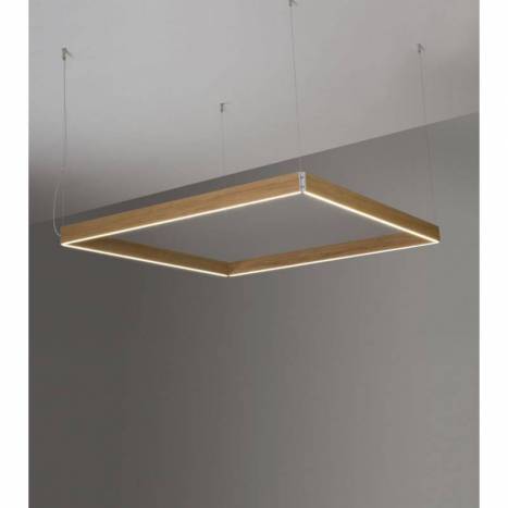 OLE by FM Manolo square pendant lamp LED wood