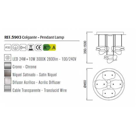 Lámpara colgante Nido LED 34w 45cm - Mantra