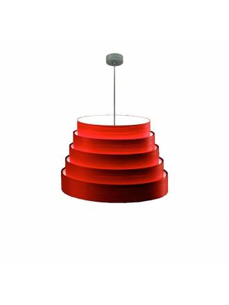 ICONO Tower 50cm red veneer pendant lamp