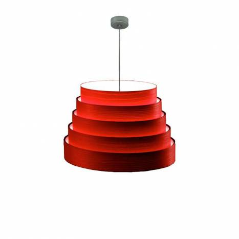 Lámpara colgante Tower 50cm madera rojo - Icono