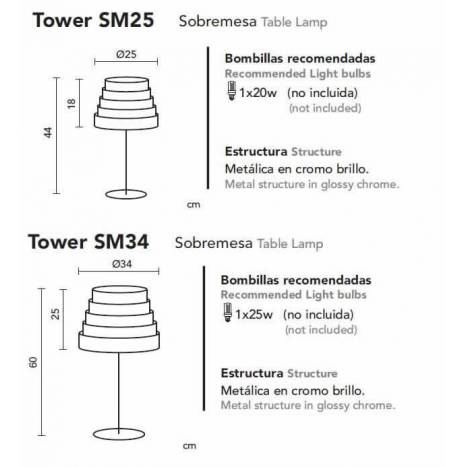 Lámpara de mesa Tower E27 madera - Icono