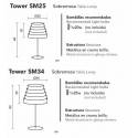 ICONO Tower white veneer table lamp