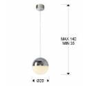 Lámpara colgante Sphere 20cm cromo - Schuller