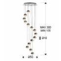 SCHULLER Sphere ceiling lamp 14l chrome