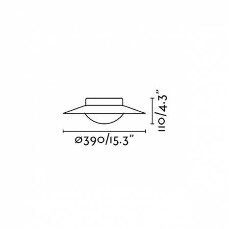 FARO Side LED 39cm black-copper ceiling lamp