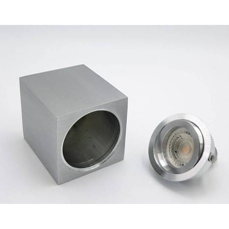 BPM Kup square surface spotlight 1L GU10 aluminium