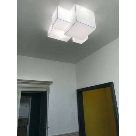 OLE by FM Block ceiling lamp 50x50 white fabric