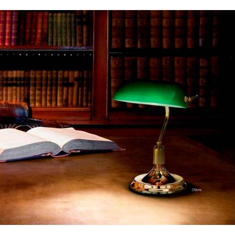 IDEAL LUX Lawyer green crystal table lamp