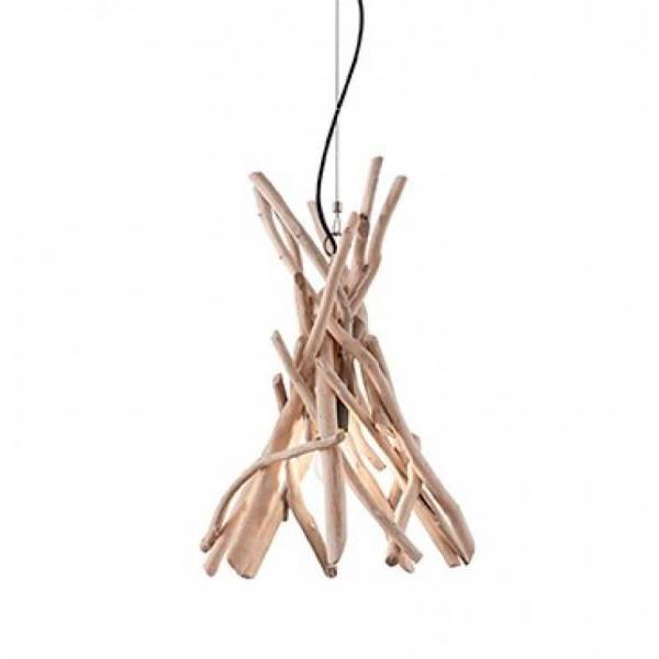 IDEAL LUX Driftwood 1L natural pendant lamp