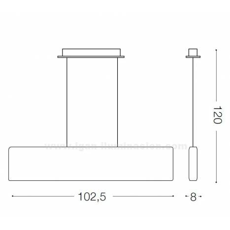 Lámpara suspensión Desk 23w LED blanco - Ideal Lux