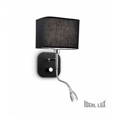 Aplique de pared Holiday E14 + LED 1w negro - Ideal Lux