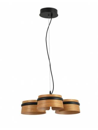 FARO Loop LED 3x6w pendant lamp wood