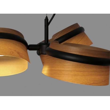 FARO Loop LED 3x6w pendant lamp wood