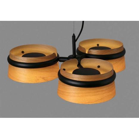 FARO Loop LED 3x6w pendant lamp wood