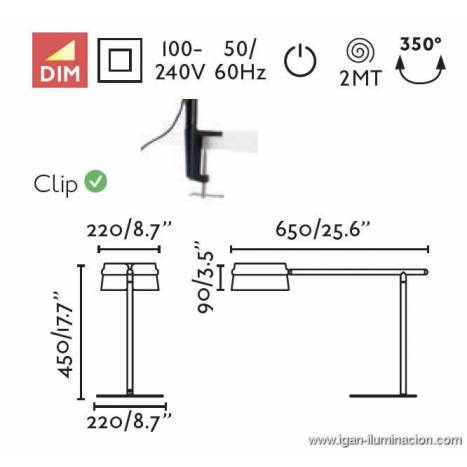 FARO Loop LED 6w table lamp wood