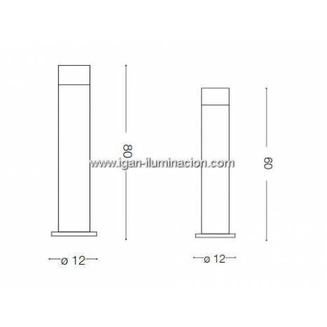 Baliza Venus LED GU10 IP44 antracita - Ideal Lux