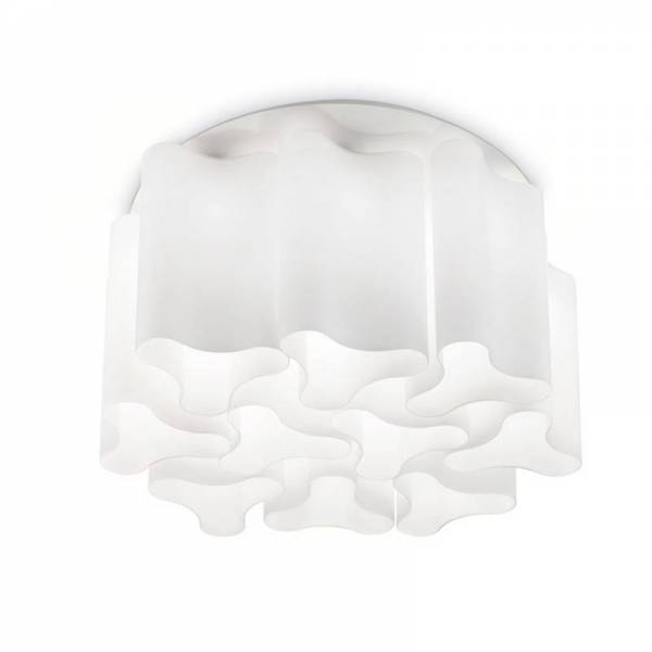 IDEAL LUX Compo 10L white glass ceiling lamp