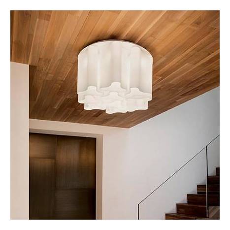 IDEAL LUX Compo 10L white glass ceiling lamp